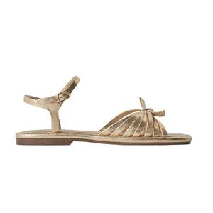 Zara Gold Girls' Strappy Bow Sandals